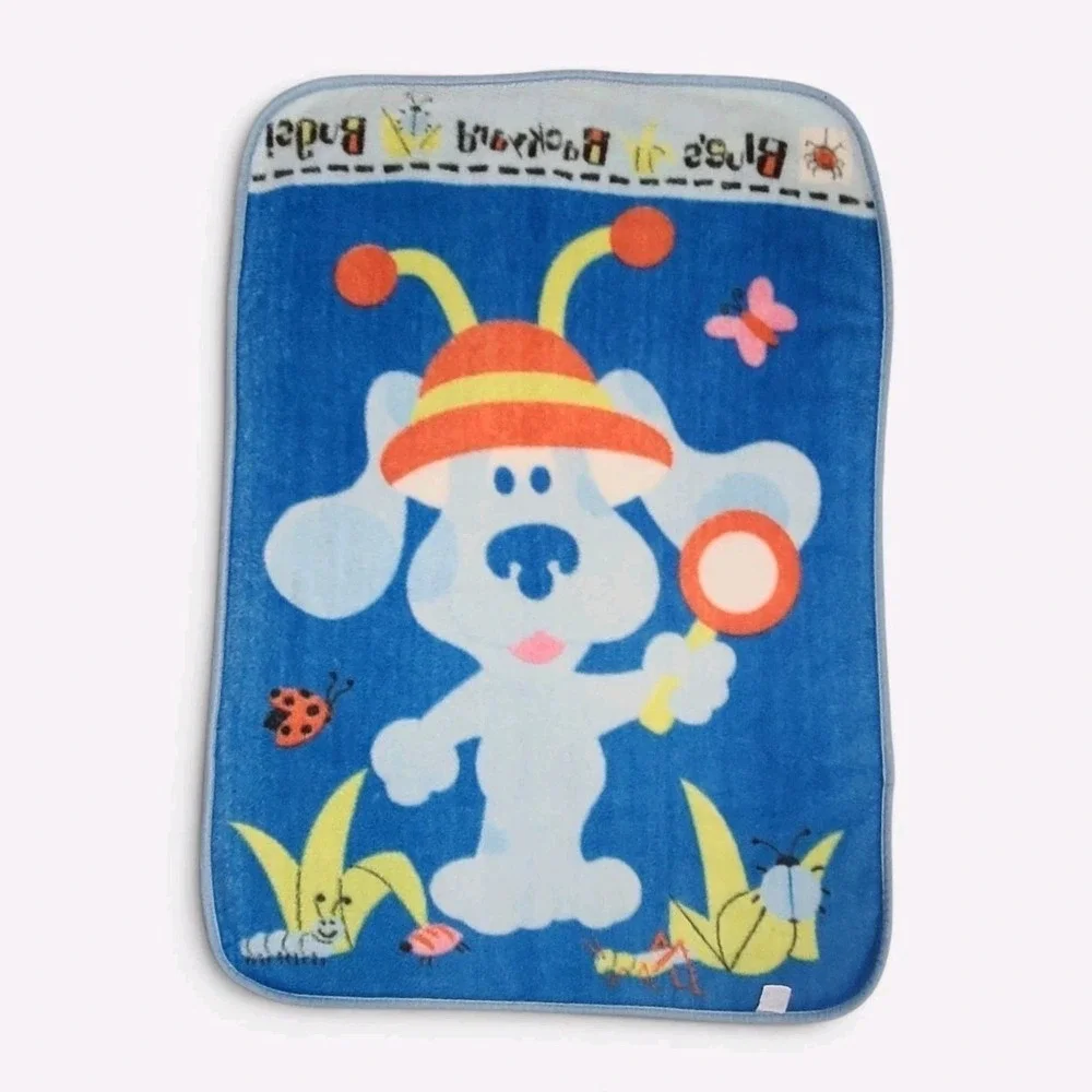 Y2K Blue's‎ Clues Backyard Bugs Plush Blanket 30x42 Nick Jr 2004 RARE